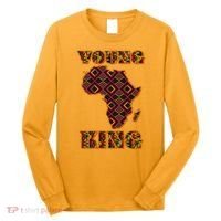 Young African King African Cloth Pattern Celebrating Black History Long Sleeve Shirt thumb 0