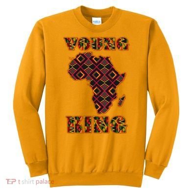 Young African King African Cloth Pattern Celebrating Black History Sweatshirt