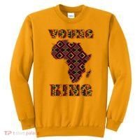 Young African King African Cloth Pattern Celebrating Black History Sweatshirt thumb 0