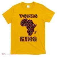 Young African King African Cloth Pattern Celebrating Black History T-Shirt thumb 0