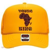 Young African King African Cloth Pattern Celebrating Black History Hat thumb 0