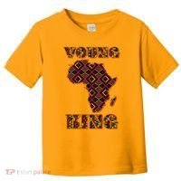 Young African King African Cloth Pattern Celebrating Black History Toddler T-Shirt thumb 0
