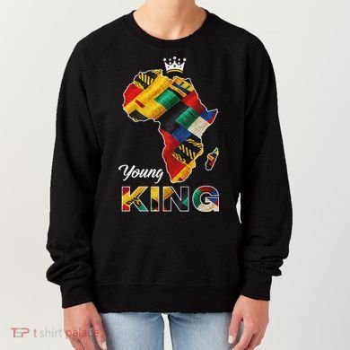 Young African King Map Kente Women's Sweatshirt