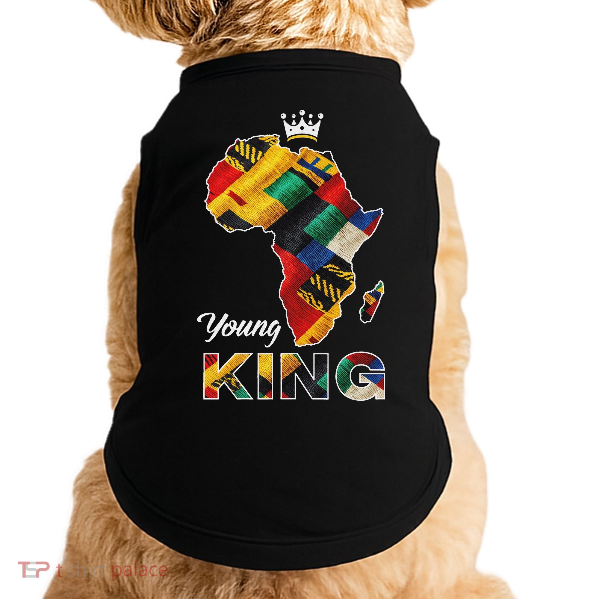Young African King Map Kente Doggie Tank
