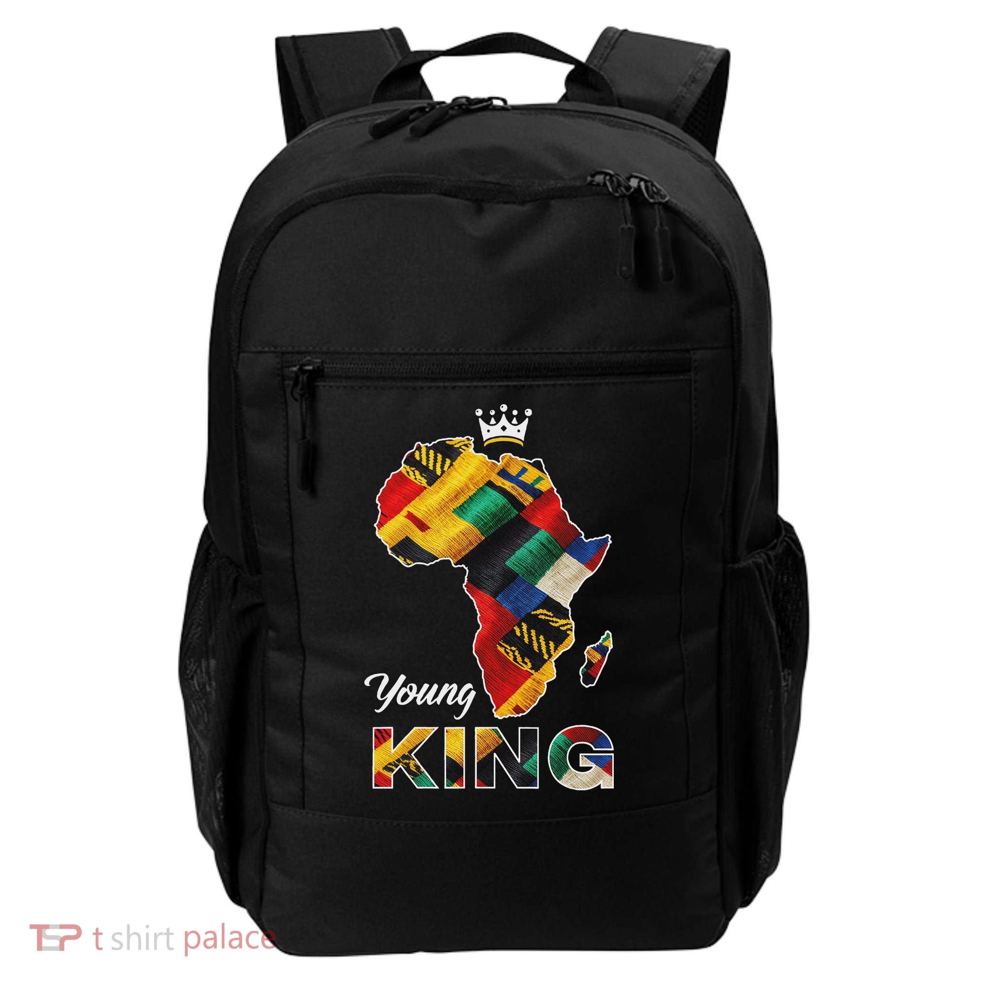 Young African King Map Kente Backpack
