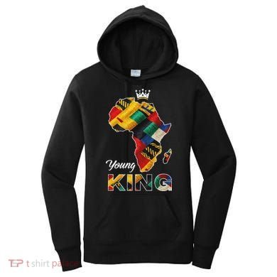 Young African King Map Kente Women's Hoodie