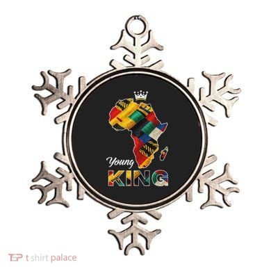 Young African King Map Kente Ornament