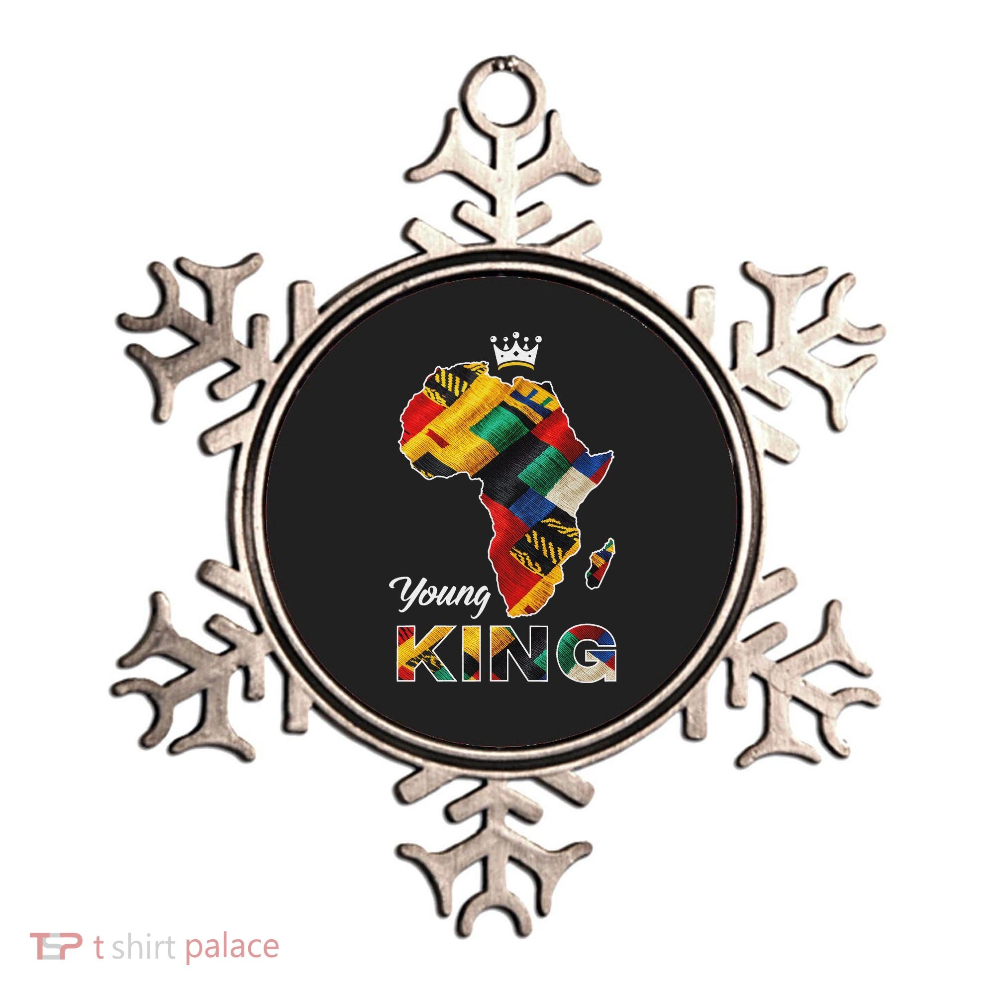 Young African King Map Kente Ornament
