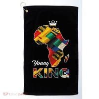 Young African King Map Kente Golf Towel thumb 0