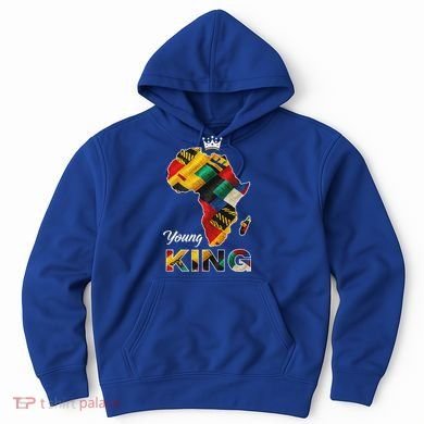 Young African King Map Kente Hoodie