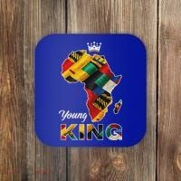 Young African King Map Kente Coaster thumb 0