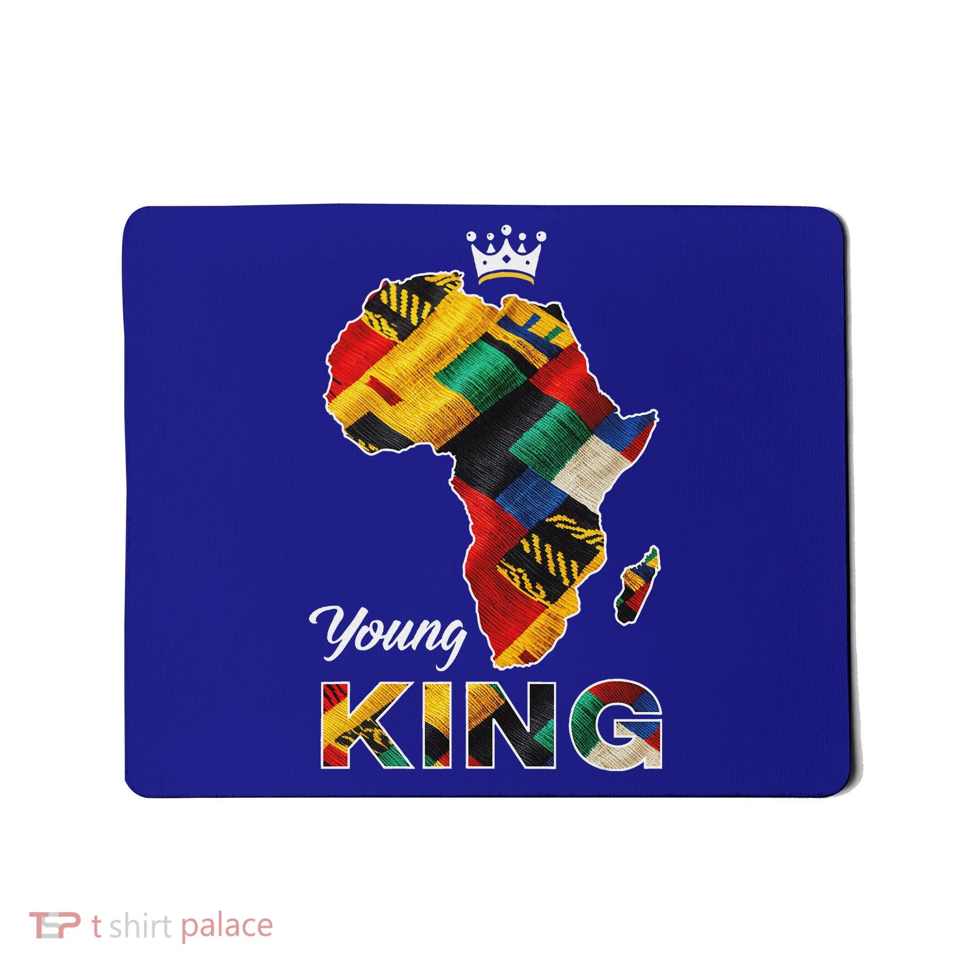 Young African King Map Kente Mousepad