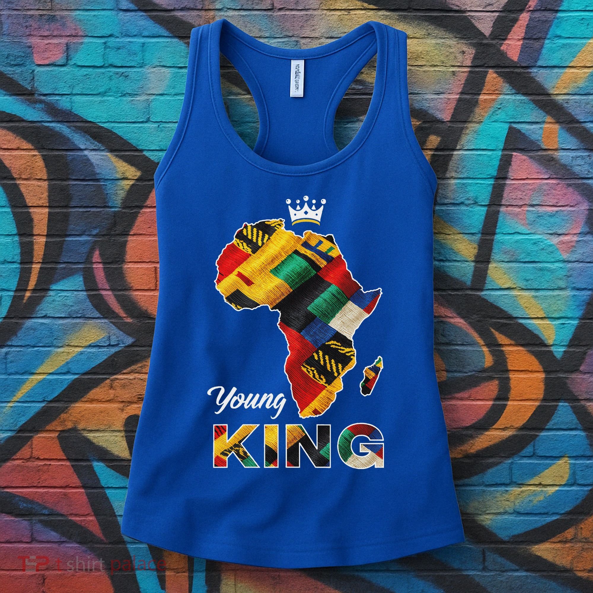 Young African King Map Kente Women's Tank Top