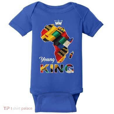 Young African King Map Kente Baby Bodysuit
