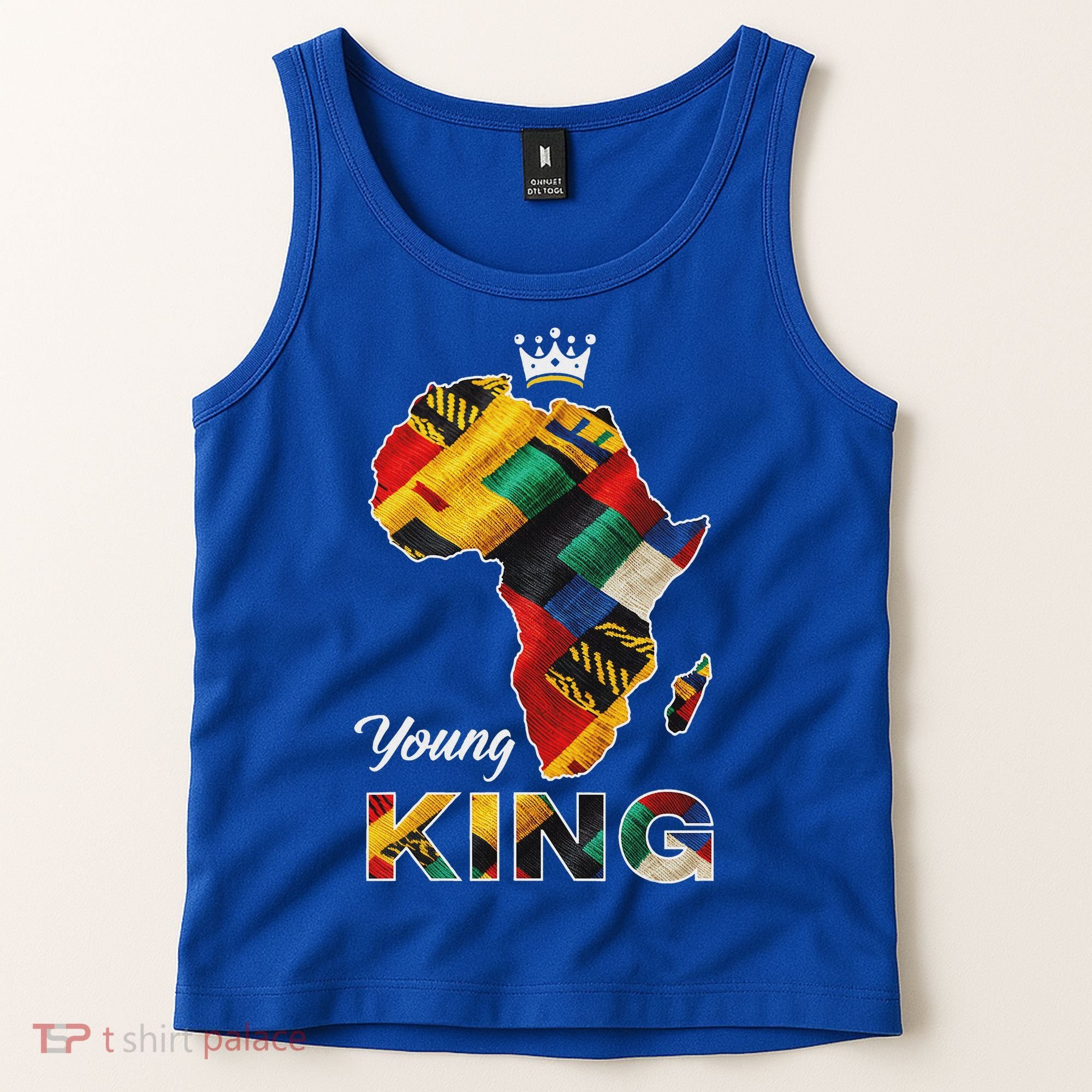 Young African King Map Kente Tank Top