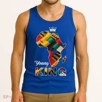 Young African King Map Kente Tank Top thumb 3