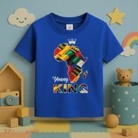 Young African King Map Kente Toddler T-Shirt thumb 3