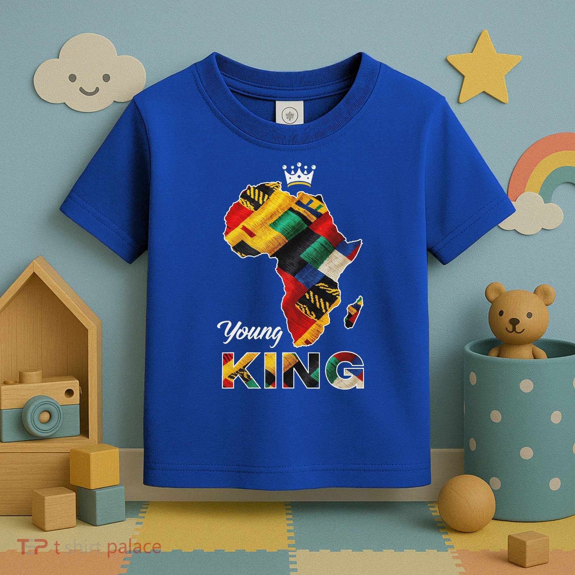 Young African King Map Kente Toddler T-Shirt