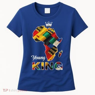 Young African King Map Kente Women's T-Shirt