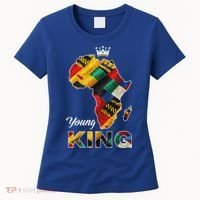 Young African King Map Kente Women's T-Shirt thumb 0