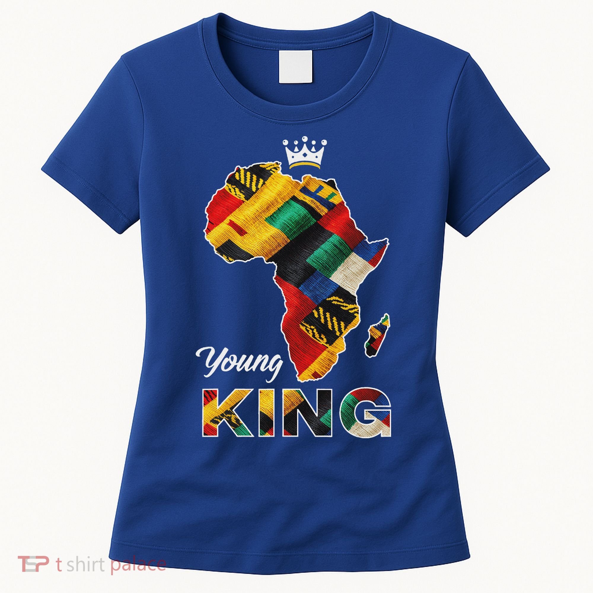 Young African King Map Kente Women's T-Shirt