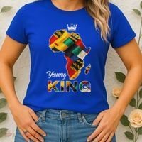 Young African King Map Kente Women's T-Shirt thumb 2