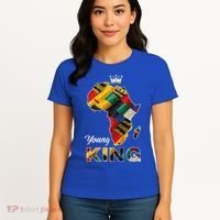 Young African King Map Kente Women's T-Shirt thumb 4