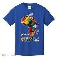 Young African King Map Kente Kids T-Shirt thumb 0