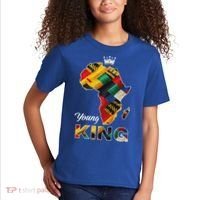 Young African King Map Kente Kids T-Shirt thumb 2