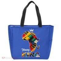 Young African King Map Kente Tote Bag thumb 0