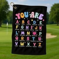 You Are Letters Alphabet Learn Abcs Boy Girl Reading Teacher Golf Towel thumb 1