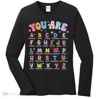 You Are Letters Alphabet Learn Abcs Boy Girl Reading Teacher Women's Long Sleeve Shirt thumb 0