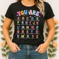 You Are Letters Alphabet Learn Abcs Boy Girl Reading Teacher Women's T-Shirt thumb 2