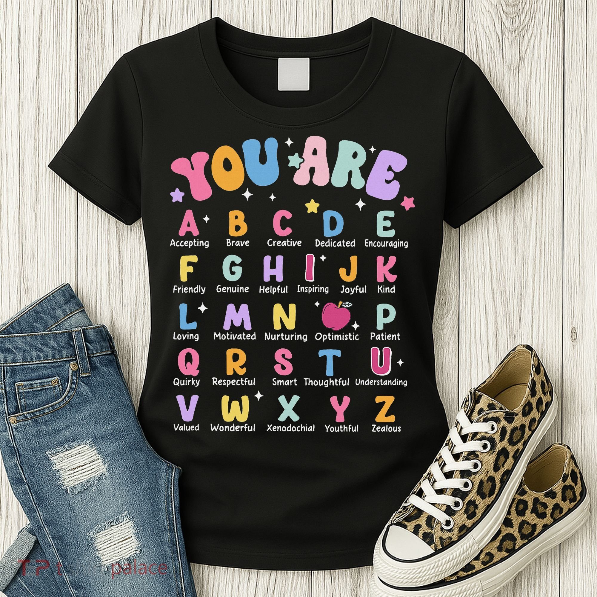 You Are Letters Alphabet Learn Abcs Boy Girl Reading Teacher Women's T-Shirt