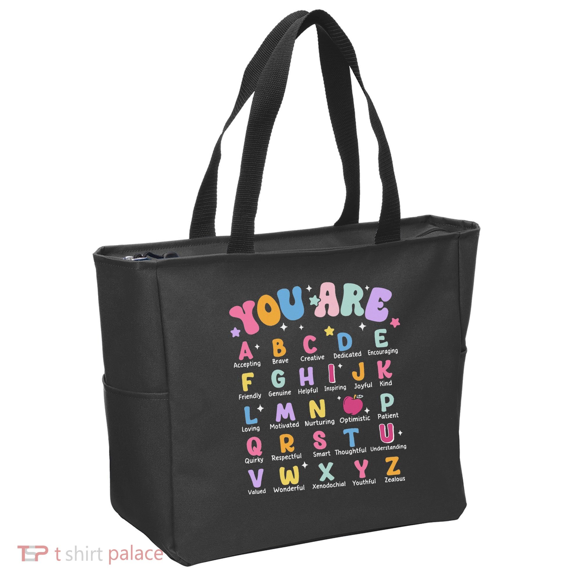 You Are Letters Alphabet Learn Abcs Boy Girl Reading Teacher Tote Bag