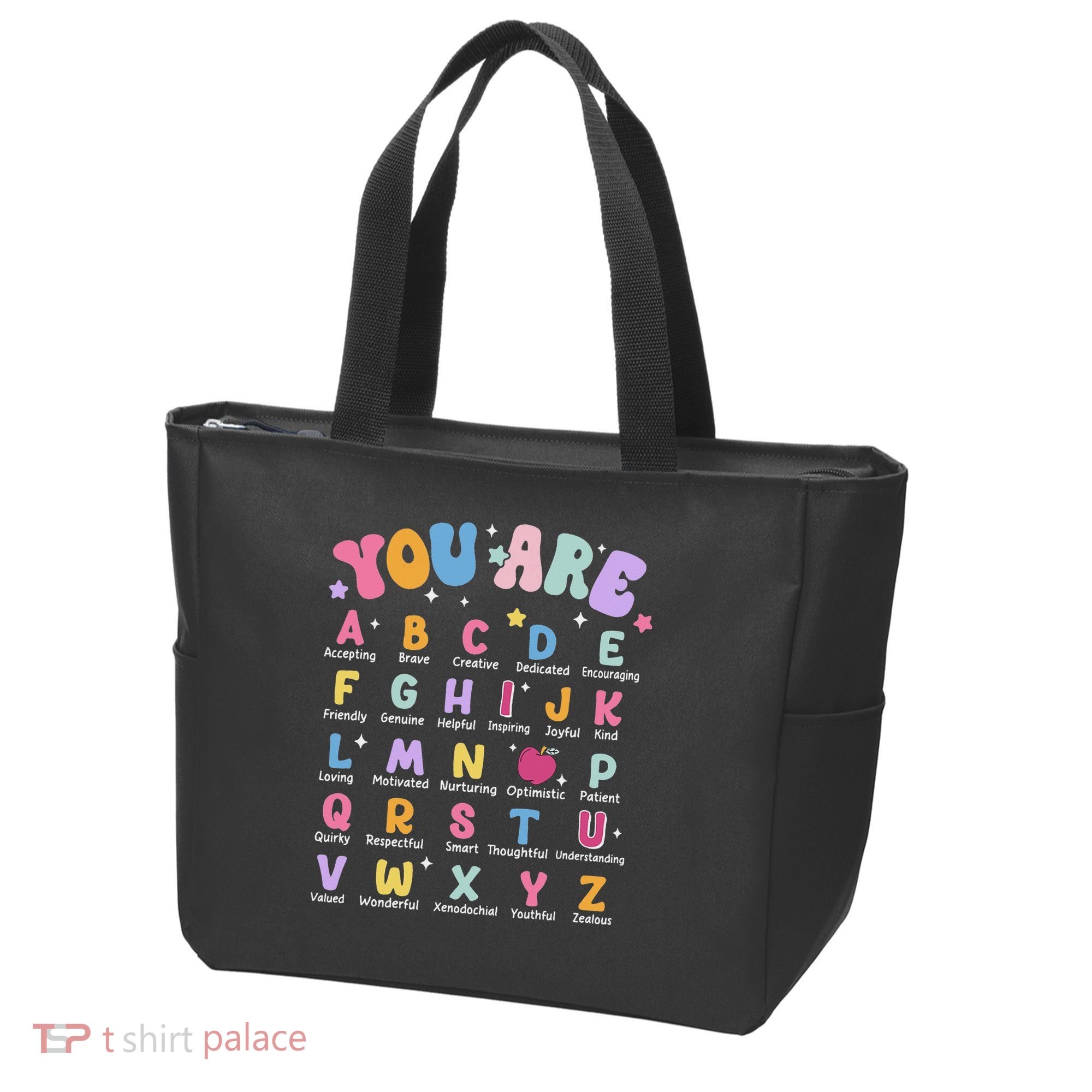 You Are Letters Alphabet Learn Abcs Boy Girl Reading Teacher Tote Bag