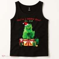 YouRe A Meow One Mr. Cat Christmas Holiday Funny Tank Top thumb 2