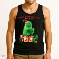 YouRe A Meow One Mr. Cat Christmas Holiday Funny Tank Top thumb 3