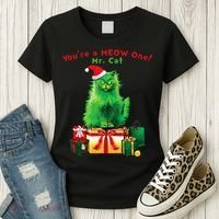 YouRe A Meow One Mr. Cat Christmas Holiday Funny Women's T-Shirt thumb 3