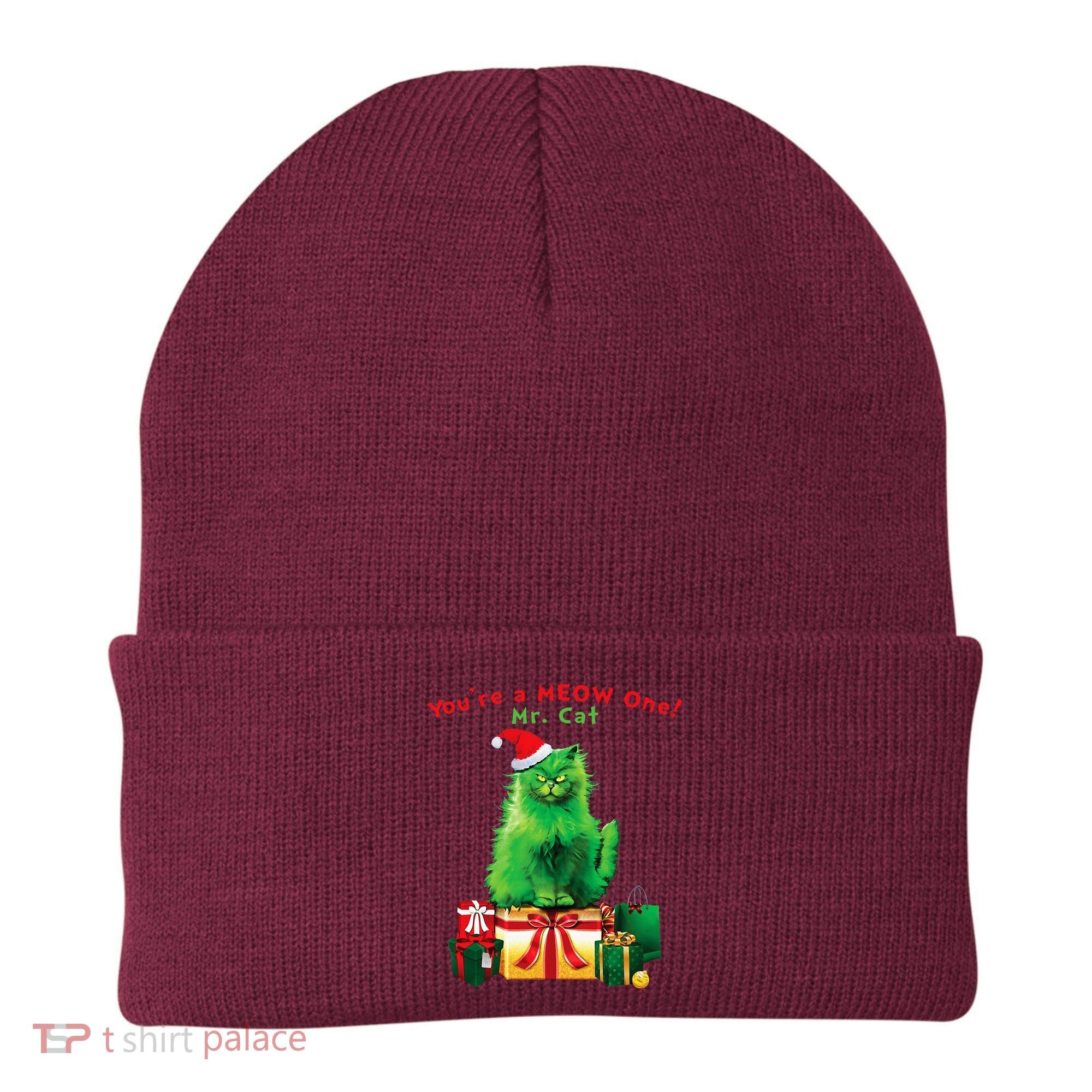 YouRe A Meow One Mr. Cat Christmas Holiday Funny Beanie