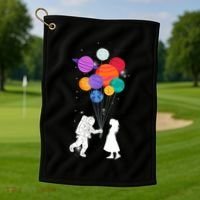 You Are My Universe Cute Space Golf Towel thumb 1