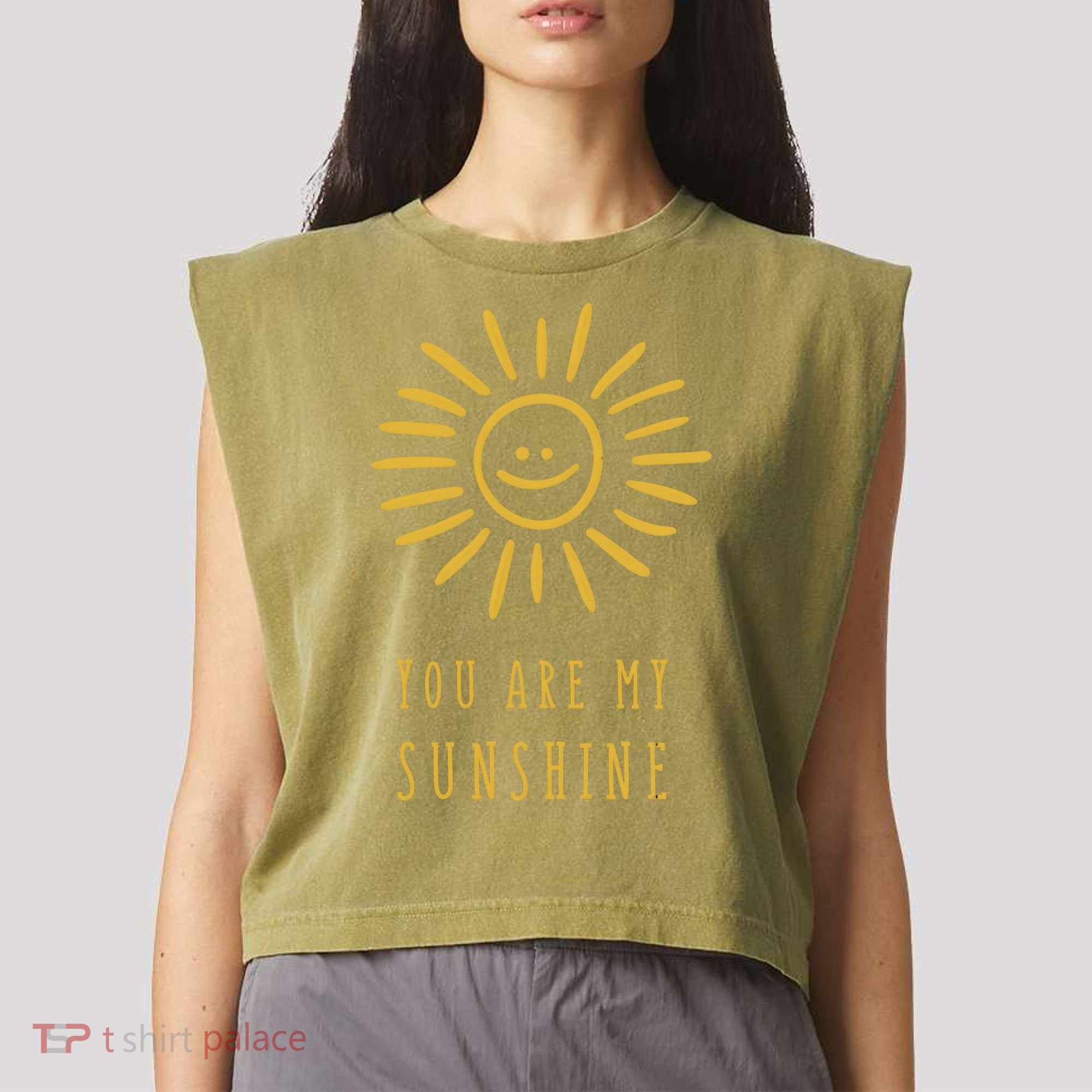 You Are My Sunshine Garment-Dyed Women's Muscle Tee