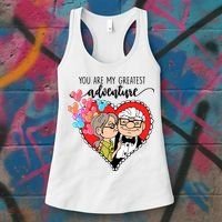 You Are My Greatest Adventure His Carl Her Ellie Happy Valentine's Day Women's Tank Top thumb 3