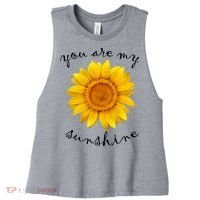 You Are My Sunshine Sunflower Women's Racerback Cropped Tank thumb 0