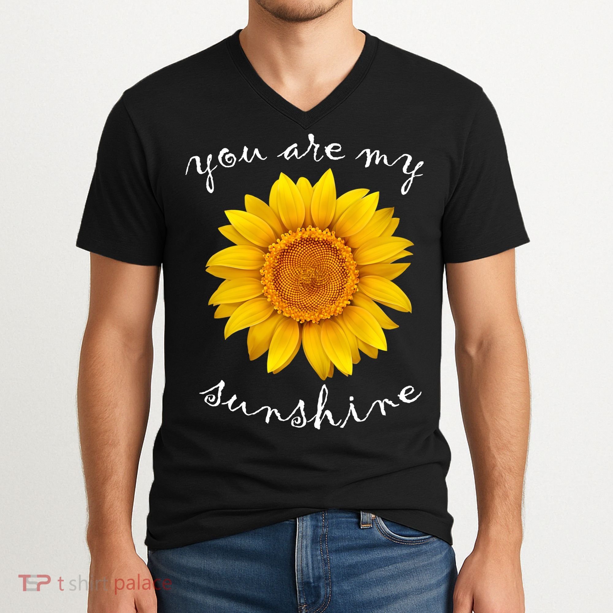 You Are My Sunshine Sunflower V-Neck T-Shirt
