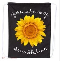 You Are My Sunshine Sunflower Drawstring Bag thumb 0