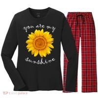 You Are My Sunshine Sunflower Women's Long Sleeve Flannel Pajama Set  thumb 0
