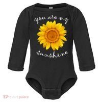 You Are My Sunshine Sunflower Baby Long Sleeve Bodysuit thumb 0
