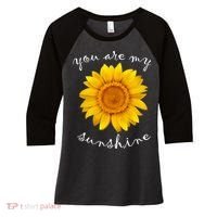 You Are My Sunshine Sunflower Women's Tri-Blend 3/4-Sleeve Raglan Shirt thumb 0
