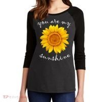 You Are My Sunshine Sunflower Women's Tri-Blend 3/4-Sleeve Raglan Shirt thumb 2